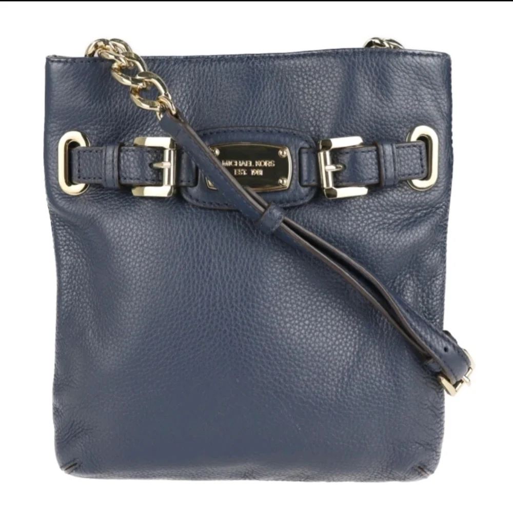 Michael Kors Dark Blue Crossbody Bag with Gold Accents - Picture 2 of 12